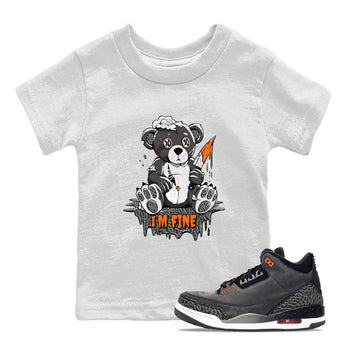 Jordan 3 Retro Fear AJ3 Grey shirt to match jordans I'm Fine sneaker tees Air Jordan 3 Fear SNRT Sneaker Release Tees Baby Toddler White 1 T-Shirt