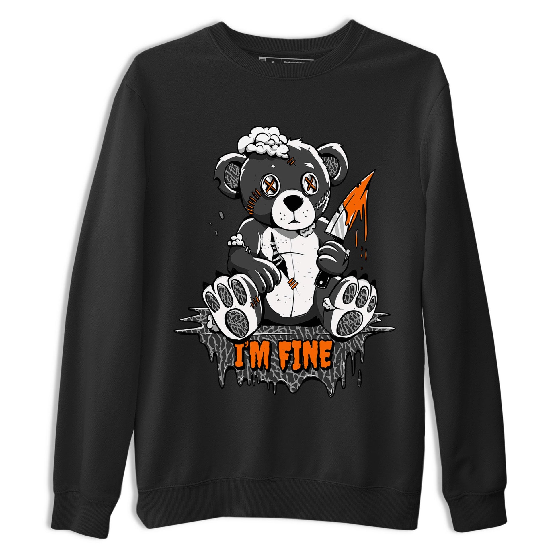 Jordan 3 Retro Fear AJ3 Grey shirt to match jordans I'm Fine sneaker tees Air Jordan 3 Fear SNRT Sneaker Release Tees Crew Neck Casual Unisex Black 2 T-Shirt