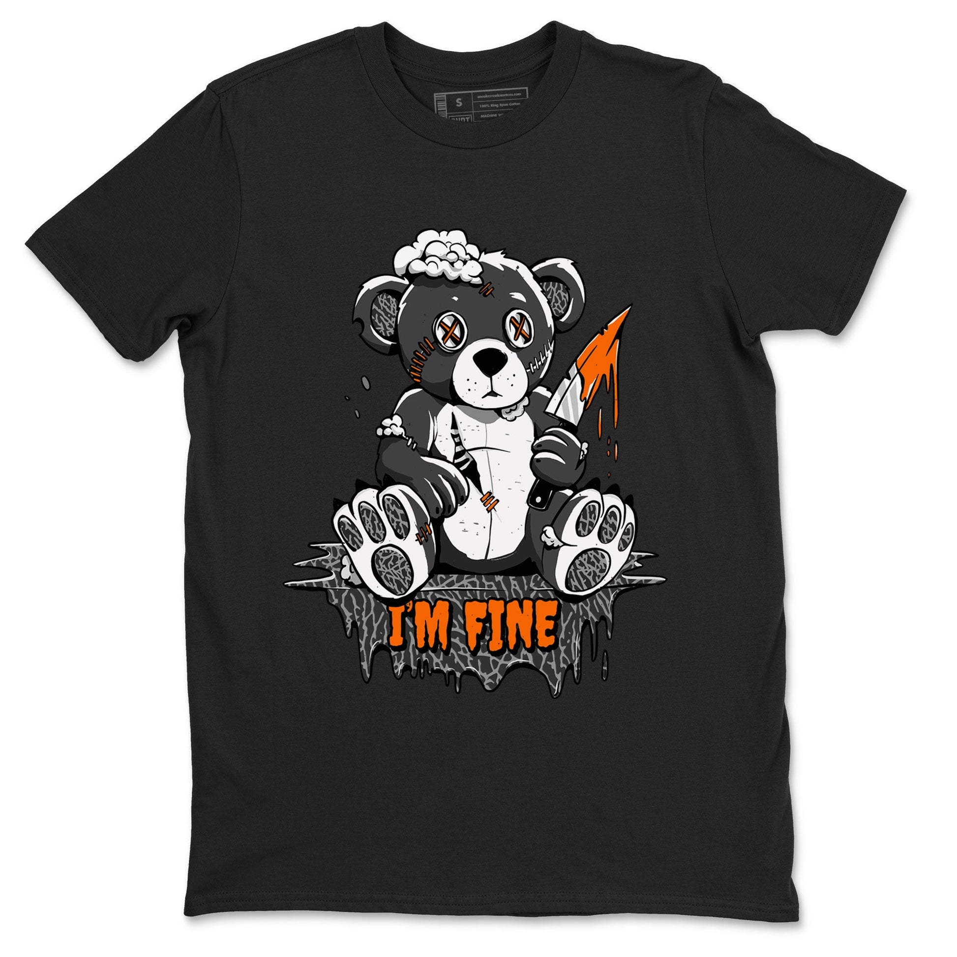 Jordan 3 Retro Fear AJ3 Grey shirt to match jordans I'm Fine sneaker tees Air Jordan 3 Fear SNRT Sneaker Release Tees Crew Neck Casual Unisex Black 2 T-Shirt
