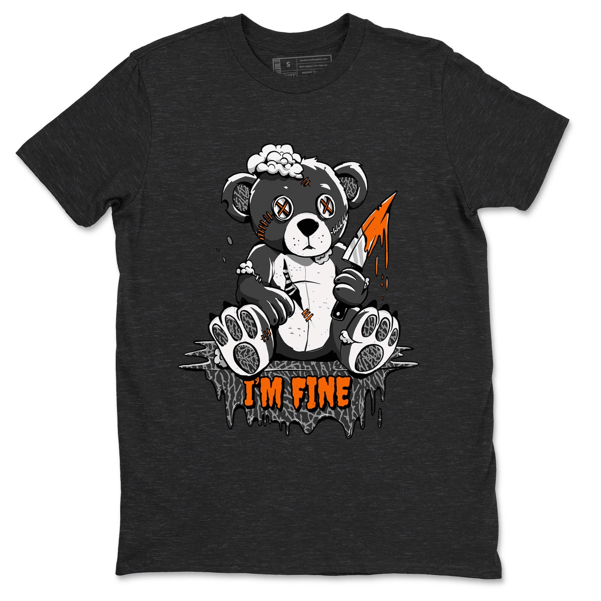 Jordan 3 Retro Fear AJ3 Grey shirt to match jordans I'm Fine sneaker tees Air Jordan 3 Fear SNRT Sneaker Release Tees Crew Neck Casual Unisex Charcoal Heather 2 T-Shirt