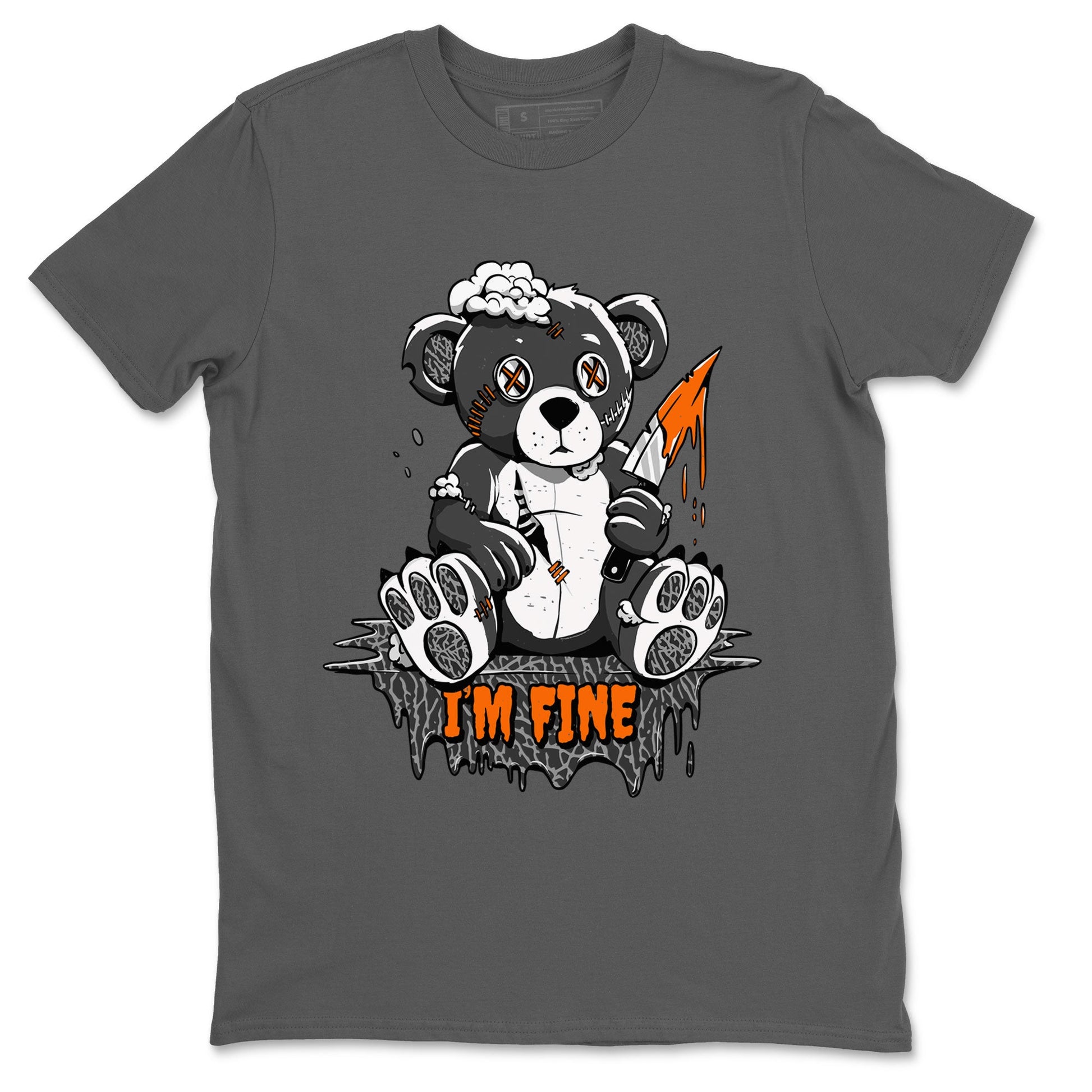 Jordan 3 Retro Fear AJ3 Grey shirt to match jordans I'm Fine sneaker tees Air Jordan 3 Fear SNRT Sneaker Release Tees Crew Neck Casual Unisex Cool Grey 2 T-Shirt