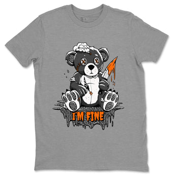 Jordan 3 Retro Fear AJ3 Grey shirt to match jordans I'm Fine sneaker tees Air Jordan 3 Fear SNRT Sneaker Release Tees Crew Neck Casual Unisex Heather Grey 2 T-Shirt