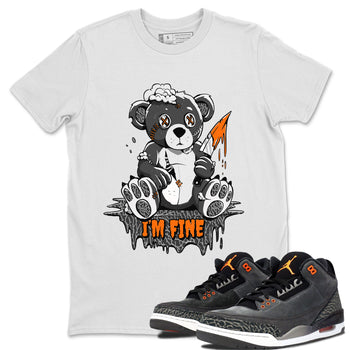 Jordan 3 Retro Fear AJ3 Grey shirt to match jordans I'm Fine sneaker tees Air Jordan 3 Fear SNRT Sneaker Release Tees Crew Neck Casual Unisex White 1 T-Shirt