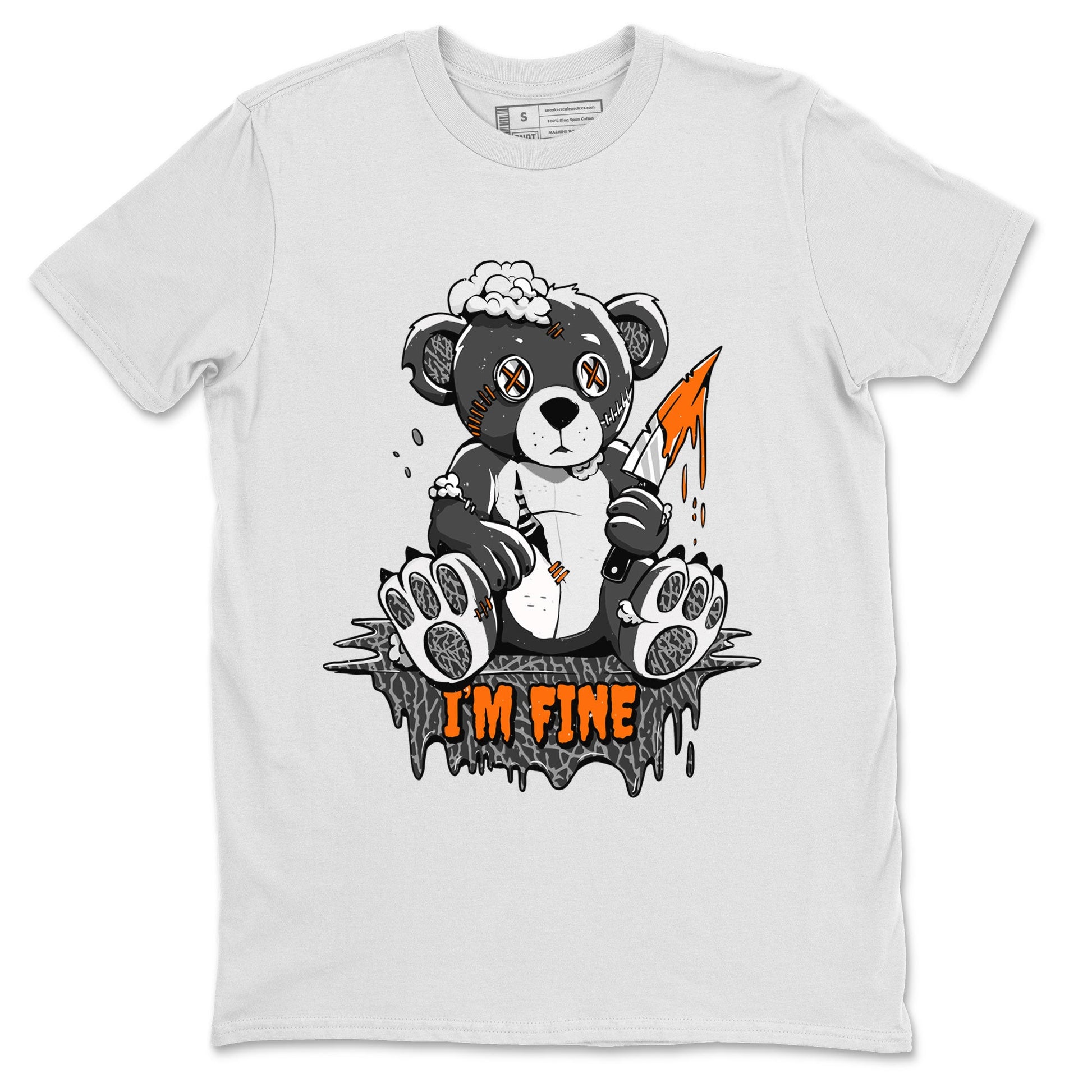 Jordan 3 Retro Fear AJ3 Grey shirt to match jordans I'm Fine sneaker tees Air Jordan 3 Fear SNRT Sneaker Release Tees Crew Neck Casual Unisex White 2 T-Shirt