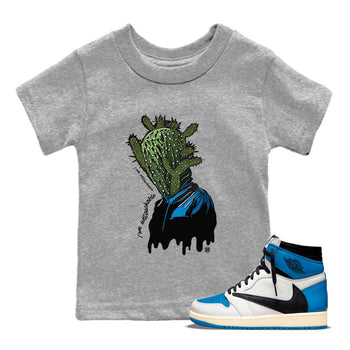 Air Jordan 1 Travis Scott Fragment Sneaker Match Tees I'm Untouchable Sneaker Tees Air Jordan 1 High OG x Travis Scott x Fragment Sneaker Release Tees Kids Shirts Heather Grey 1