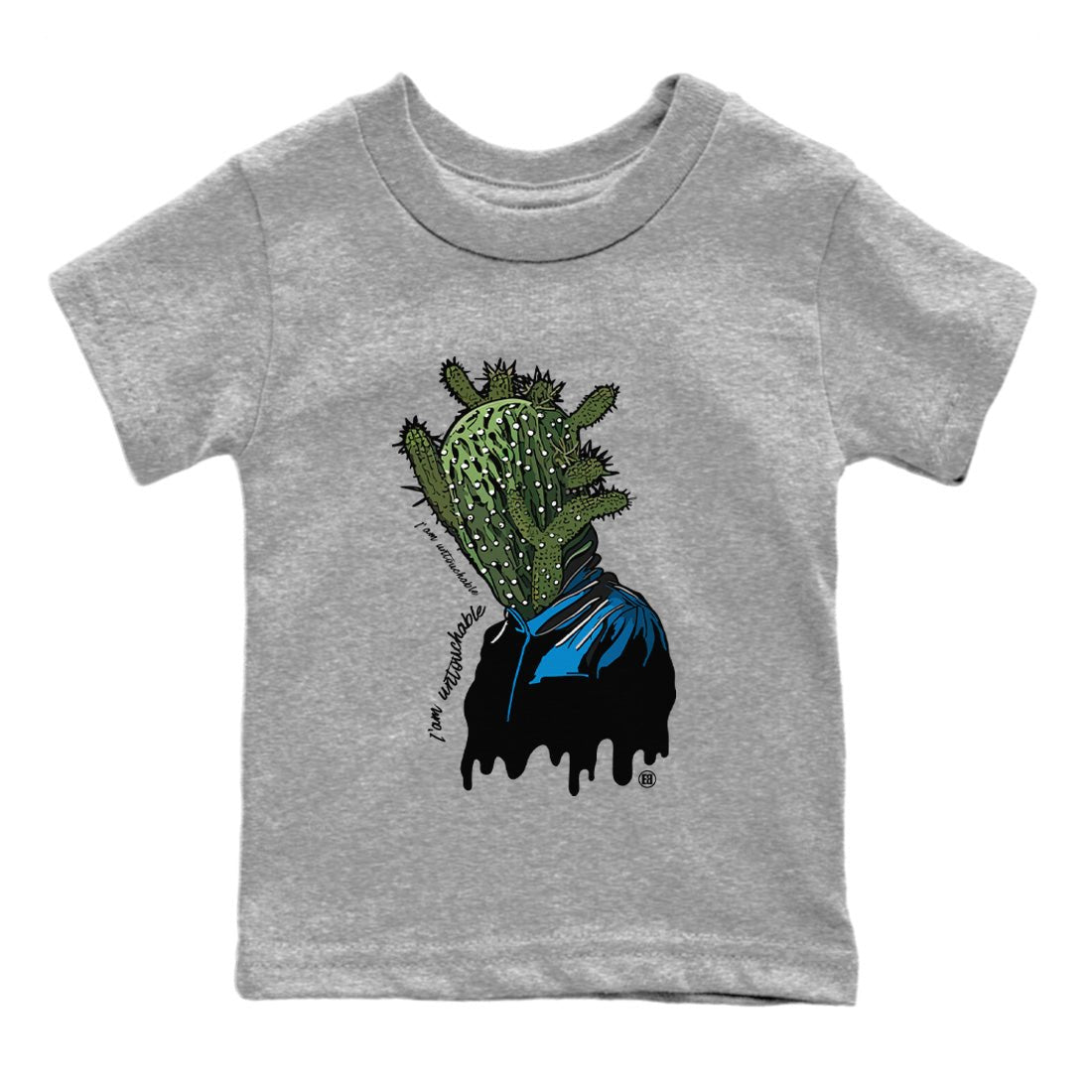 Air Jordan 1 Travis Scott Fragment Sneaker Match Tees I'm Untouchable Sneaker Tees Air Jordan 1 High OG x Travis Scott x Fragment Sneaker Release Tees Kids Shirts Heather Grey 2