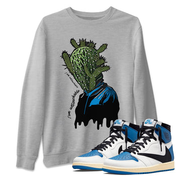 Air Jordan 1 Travis Scott Fragment Sneaker Match Tees I'm Untouchable Sneaker Tees Air Jordan 1 High OG x Travis Scott x Fragment Sneaker Release Tees Unisex Shirts Heather Grey 1