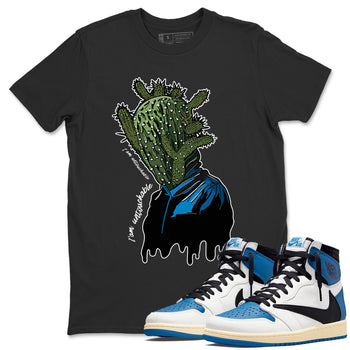 Air Jordan 1 Travis Scott Fragment Sneaker Match Tees I'm Untouchable Sneaker Tees Air Jordan 1 High OG x Travis Scott x Fragment Sneaker Release Tees Unisex Shirts Black 1