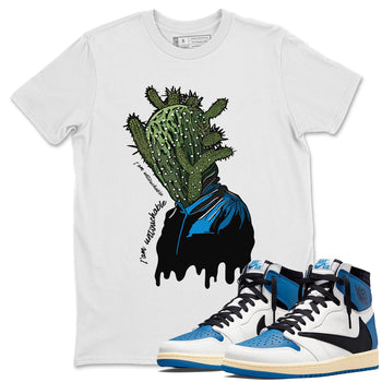 Air Jordan 1 Travis Scott Fragment Sneaker Match Tees I'm Untouchable Sneaker Tees Air Jordan 1 High OG x Travis Scott x Fragment Sneaker Release Tees Unisex Shirts White 1