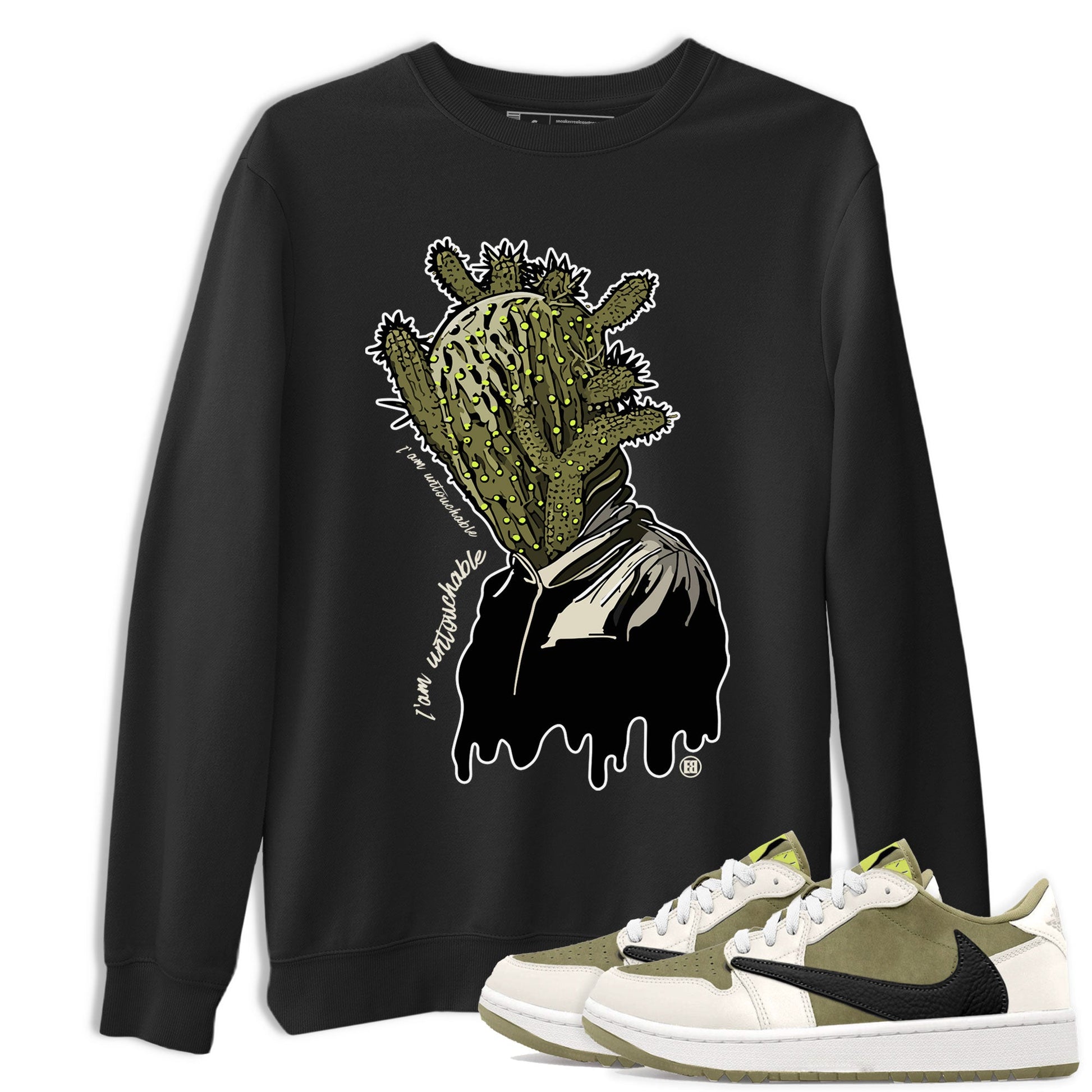 Air Jordan 1 X Travis Scott Golf Olive shirt to match jordans I'm Untouchable sneaker tees Air Jordan 1 Travis Scott Golf SNRT Sneaker Release Tees Unisex Black 1 T-Shirt