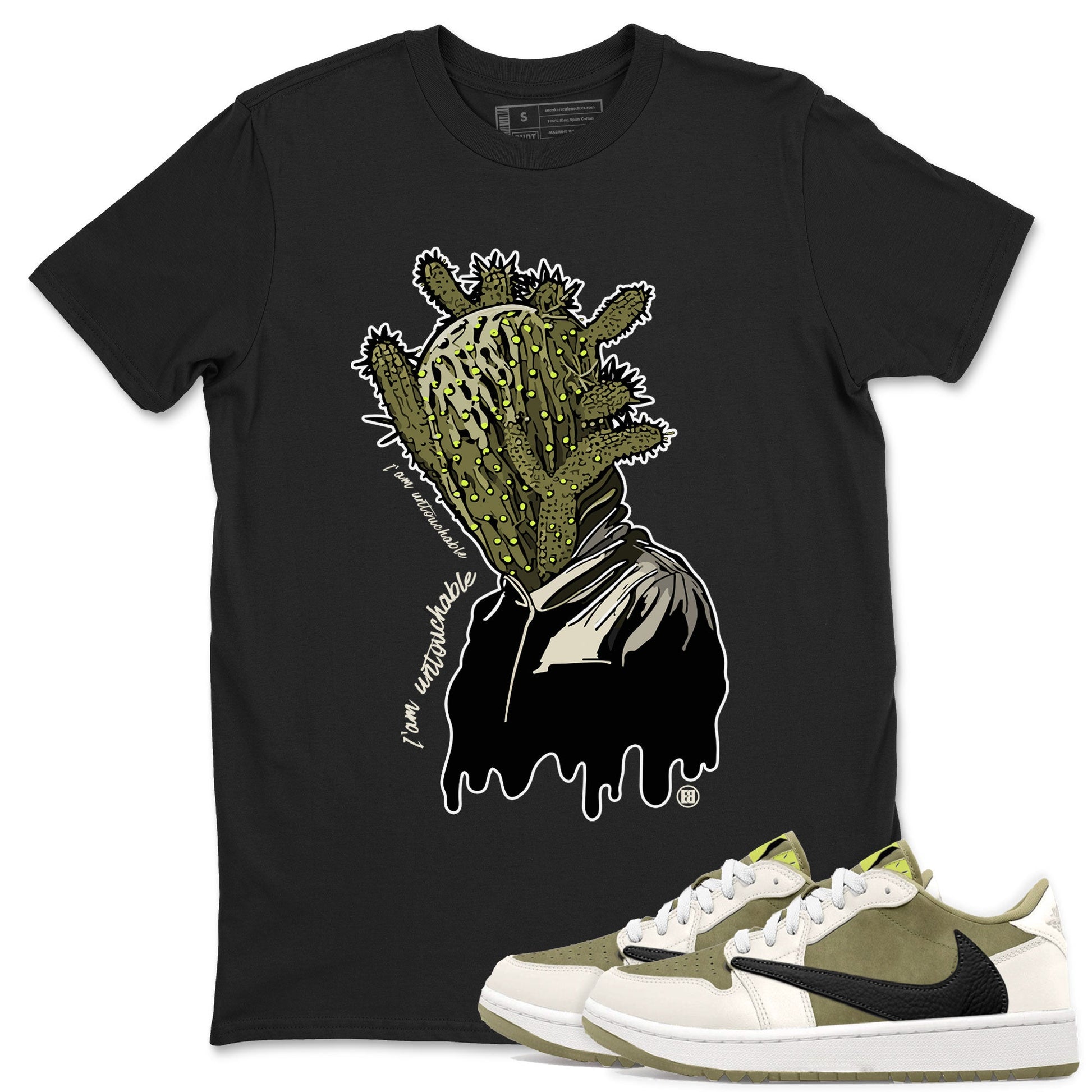 Air Jordan 1 X Travis Scott Golf Olive shirt to match jordans I'm Untouchable sneaker tees Air Jordan 1 Travis Scott Golf SNRT Sneaker Release Tees Unisex Black 1 T-Shirt