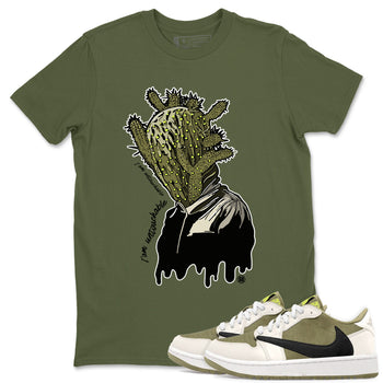 Air Jordan 1 X Travis Scott Golf Olive shirt to match jordans I'm Untouchable sneaker tees Air Jordan 1 Travis Scott Golf SNRT Sneaker Release Tees Unisex Military Green 1 T-Shirt