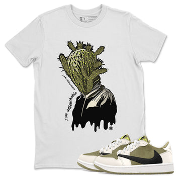 Air Jordan 1 X Travis Scott Golf Olive shirt to match jordans I'm Untouchable sneaker tees Air Jordan 1 Travis Scott Golf SNRT Sneaker Release Tees Unisex White 1 T-Shirt