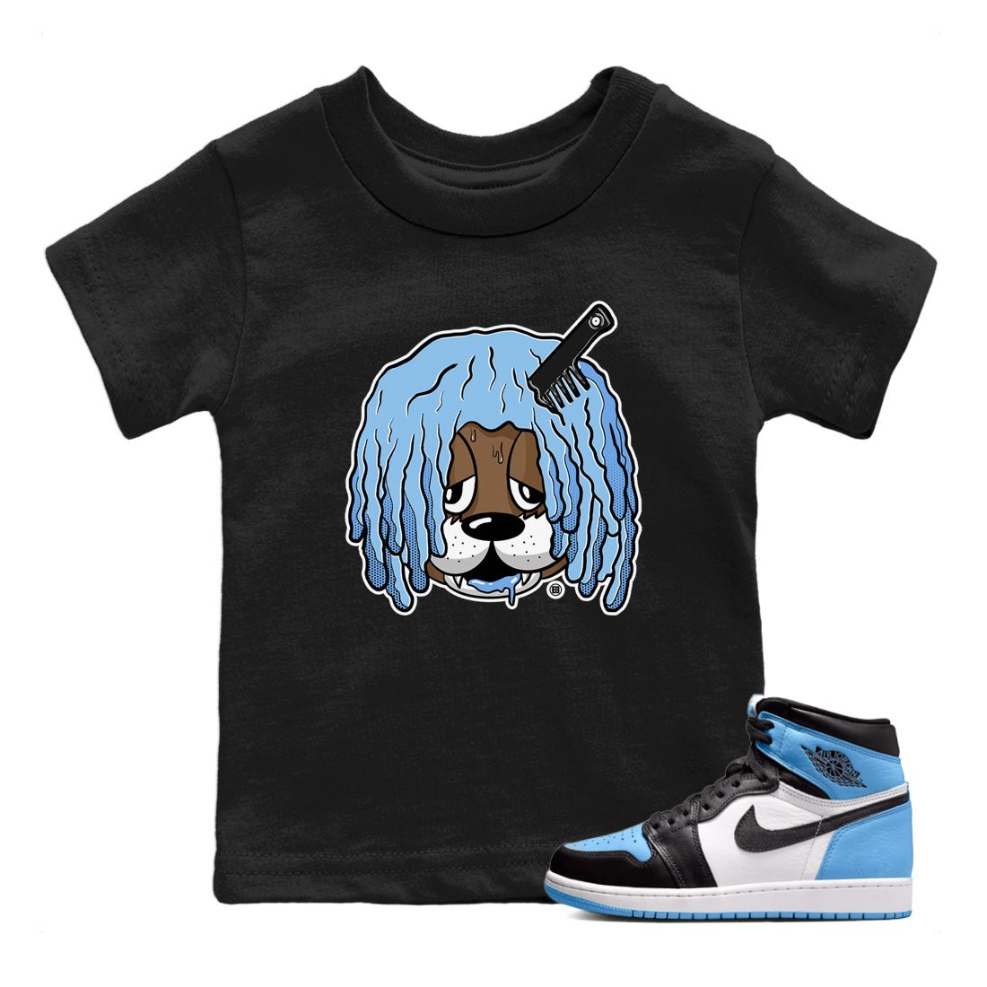 Air Jordan 1 Retro High OG UNC Toe Shirt to match Jordans Impatient Bear Sneaker Tees Air Jordan 1 High OG UNC Toe SNRT Sneaker Release Tees Kids and Baby Tees Black 1