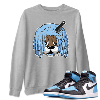 Air Jordan 1 Retro High OG UNC Toe Shirt to match Jordans Impatient Bear Sneaker Tees Air Jordan 1 High OG UNC Toe SNRT Sneaker Release Tees Crew Neck T-Shirts Heather Grey 1