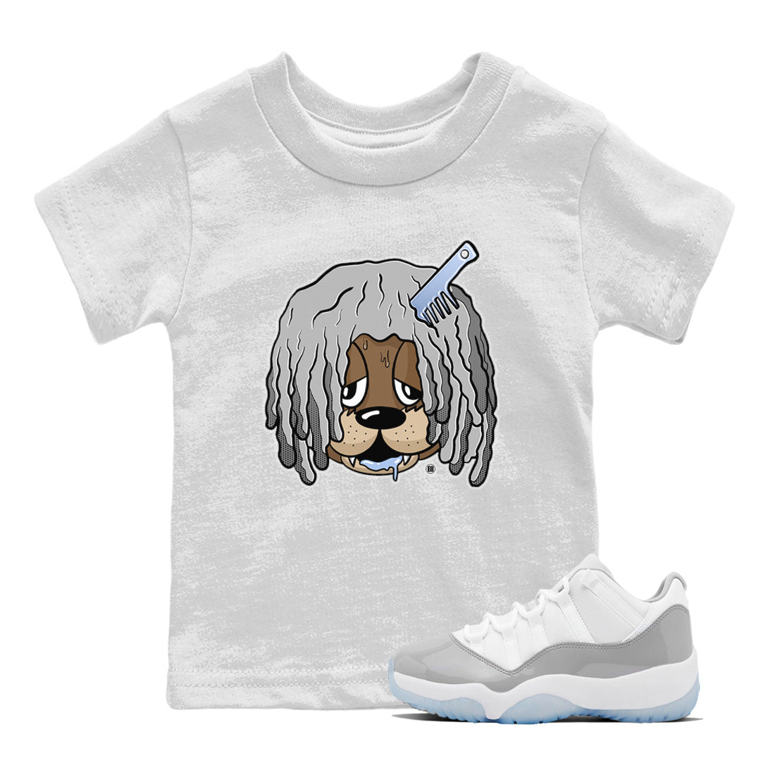 Air Jordan 11 White Cement Sneaker Match Tees Impatient Bear Sneaker Tees Air Jordan 11 Retro White Cement Sneaker Release Tees Kids Shirts White 1