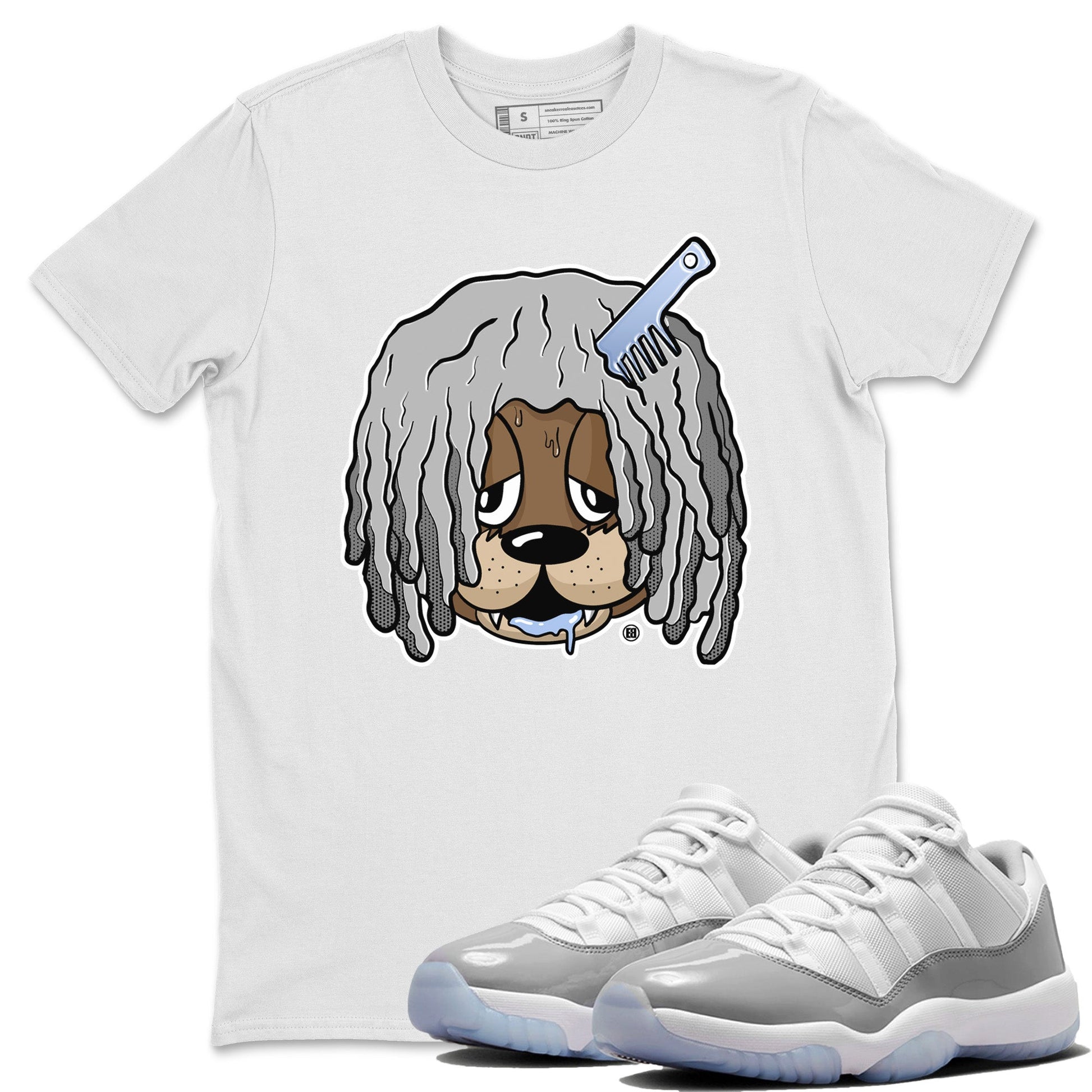 Air Jordan 11 White Cement Sneaker Match Tees Impatient Bear Sneaker Tees Air Jordan 11 Retro White Cement Sneaker Release Tees Unisex Shirts White 1