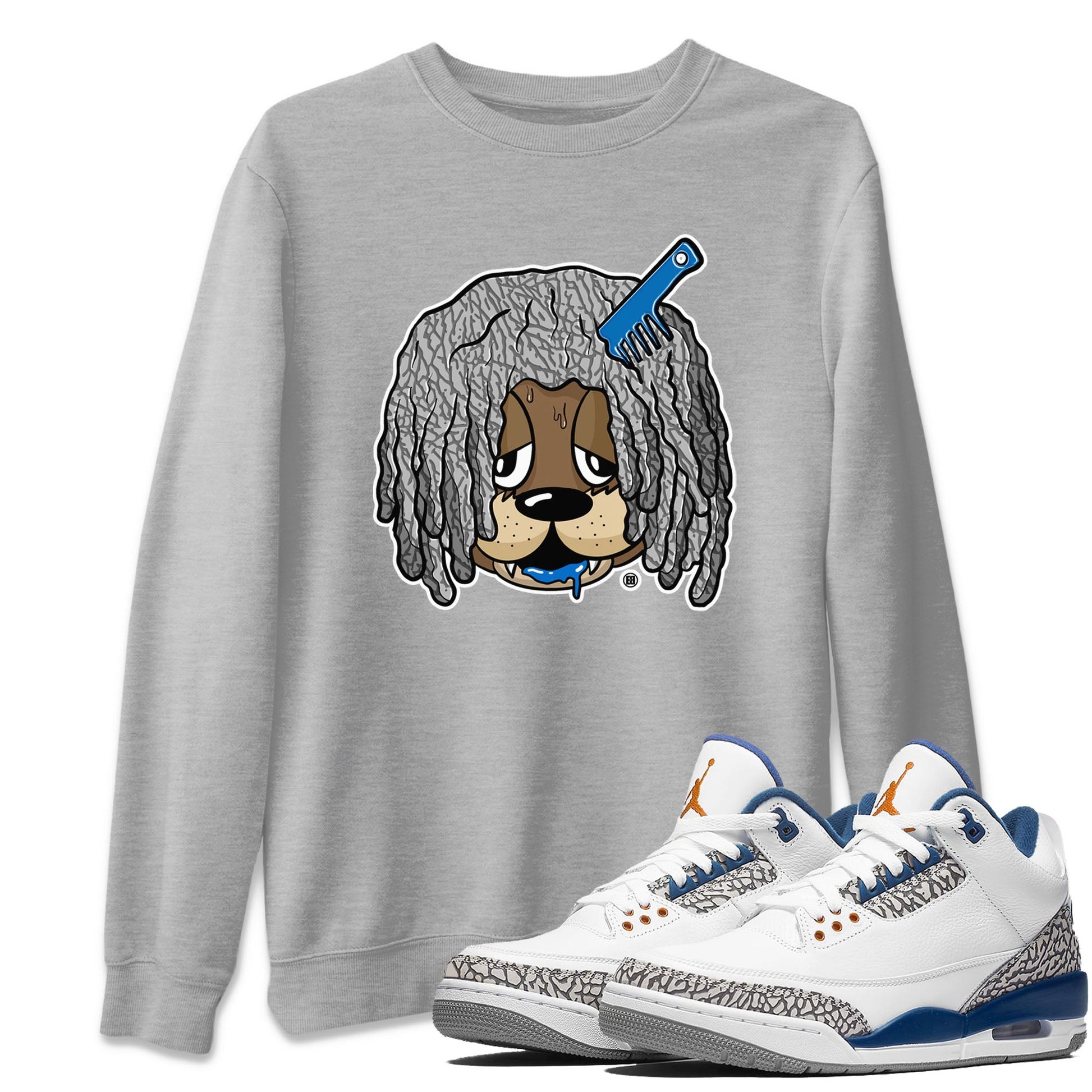 Air Jordan 3 Wizards Sneaker Match Tees Impatient Bear Sneaker Tees Air Jordan 3 Retro Wizards Tees Unisex Shirts Heather Grey 1