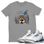 Air Jordan 3 Wizards Sneaker Match Tees Impatient Bear Sneaker Tees Air Jordan 3 Retro Wizards Tees Unisex Shirts Heather Grey 1