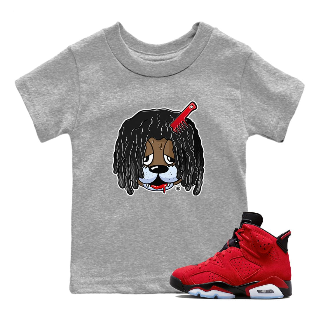 Air Jordan 6 Toro Bravo Sneaker Match Tees Impatient Bear Sneaker Tees Air Jordan 6 Toro Tees Kids Shirts Heather Grey 1