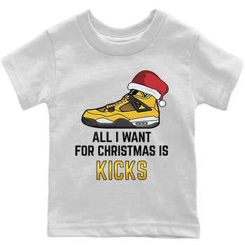 Jordan 4 Lightning Sneaker Match Tees All I Want For Christmas Sneaker Tees Jordan 4 Lightning Sneaker Release Tees Kids Shirts