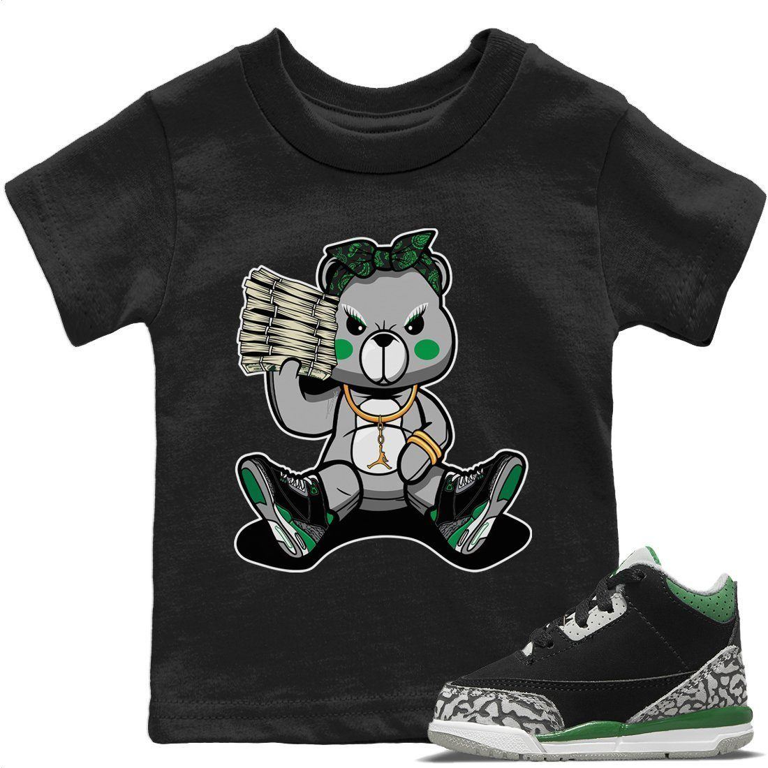 Jordan 3 Pine Green Sneaker Match Tees Bad Baby Bear Sneaker Tees Jordan 3 Pine Green Sneaker Release Tees Kids Shirts