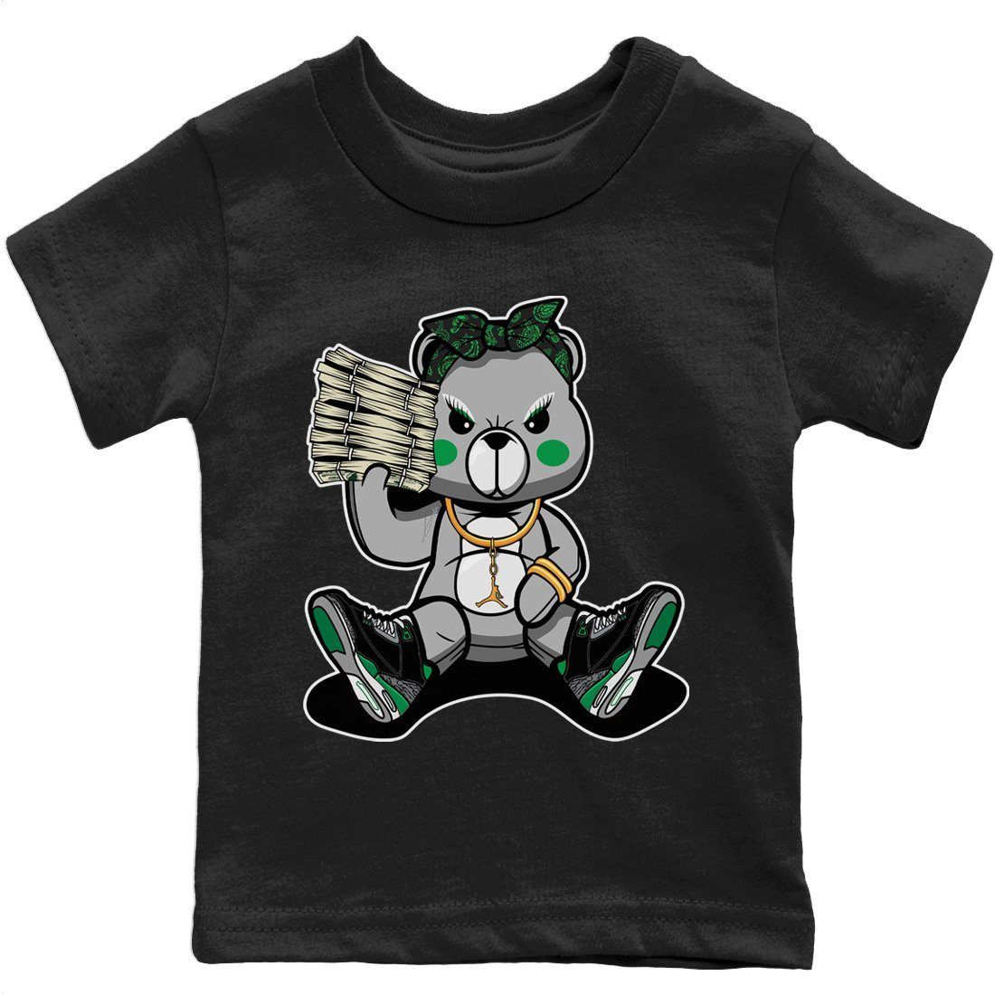 Jordan 3 Pine Green Sneaker Match Tees Bad Baby Bear Sneaker Tees Jordan 3 Pine Green Sneaker Release Tees Kids Shirts