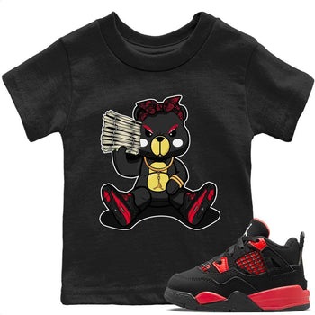 Jordan 4 Red Thunder Sneaker Match Tees Bad Baby Bear Sneaker Tees Jordan 4 Red Thunder Sneaker Release Tees Kids Shirts