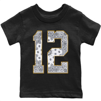 Jordan 12 Royalty Sneaker Match Tees Bandana 12 Sneaker Tees Jordan 12 Royalty Sneaker Release Tees Kids Shirts