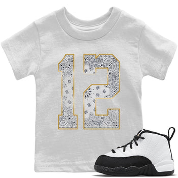Jordan 12 Royalty Sneaker Match Tees Bandana 12 Sneaker Tees Jordan 12 Royalty Sneaker Release Tees Kids Shirts