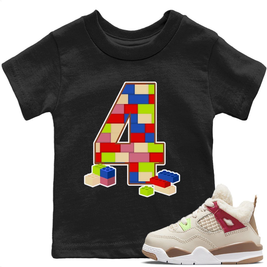 Jordan 4 Wild Things Sneaker Match Tees Brick Number Four Sneaker Tees Jordan 4 Wild Things Sneaker Release Tees Kids Shirts