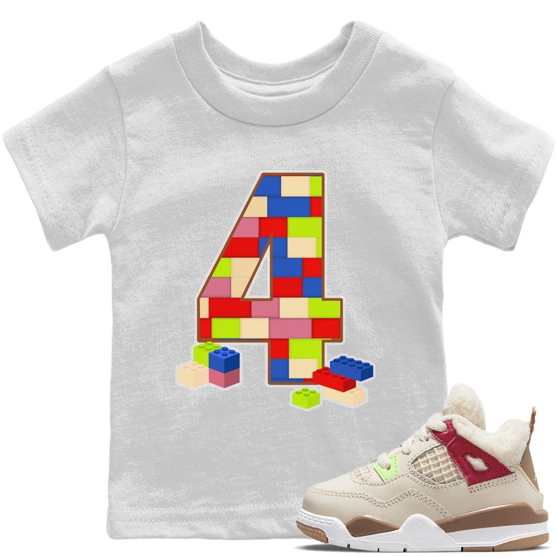 Jordan 4 Wild Things Sneaker Match Tees Brick Number Four Sneaker Tees Jordan 4 Wild Things Sneaker Release Tees Kids Shirts