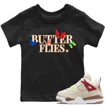 Jordan 4 Wild Things Sneaker Match Tees Butterflies Sneaker Tees Jordan 4 Wild Things Sneaker Release Tees Kids Shirts