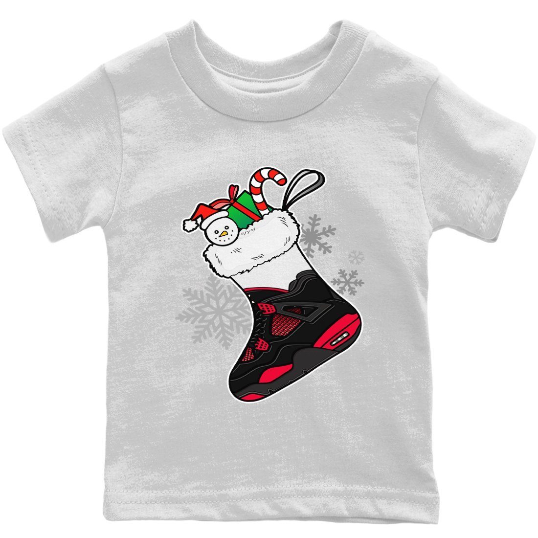 Jordan 4 Red Thunder Sneaker Match Tees Sneaker Stocking Sneaker Tees Jordan 4 Red Thunder Sneaker Release Tees Kids Shirts