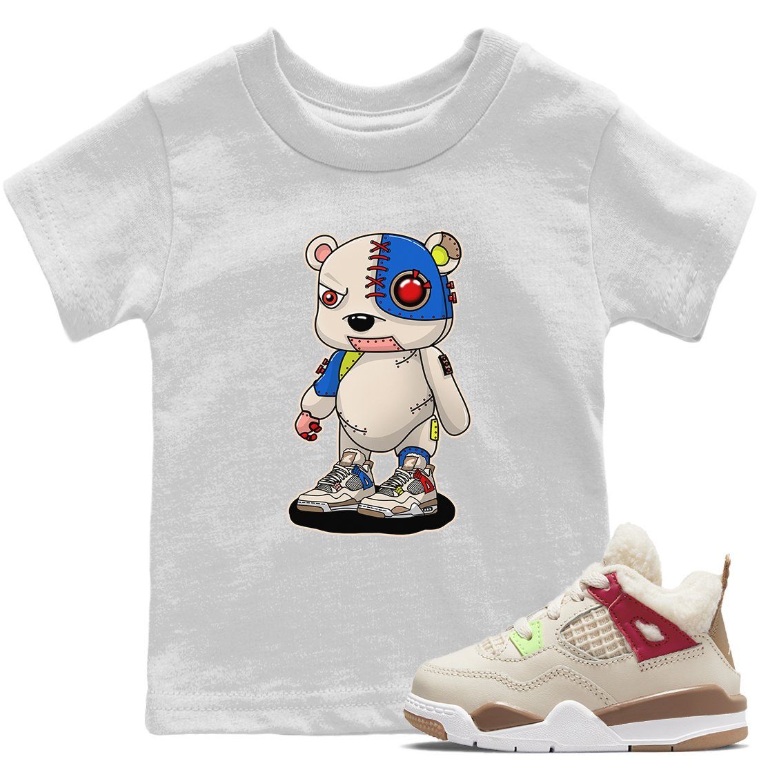 Jordan 4 Wild Things Sneaker Match Tees Cyborg Bear Sneaker Tees Jordan 4 Wild Things Sneaker Release Tees Kids Shirts