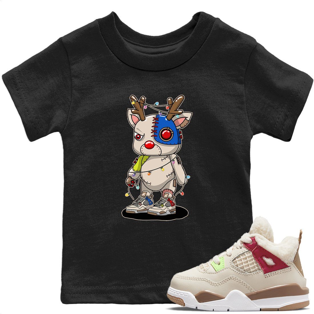 Jordan 4 Wild Things Sneaker Match Tees Cyborg Reindeer Sneaker Tees Jordan 4 Wild Things Sneaker Release Tees Kids Shirts