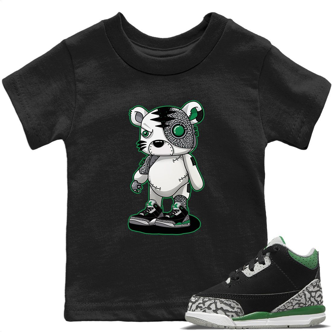 Jordan 3 Pine Green Sneaker Match Tees Cyborg Tiger Sneaker Tees Jordan 3 Pine Green Sneaker Release Tees Kids Shirts
