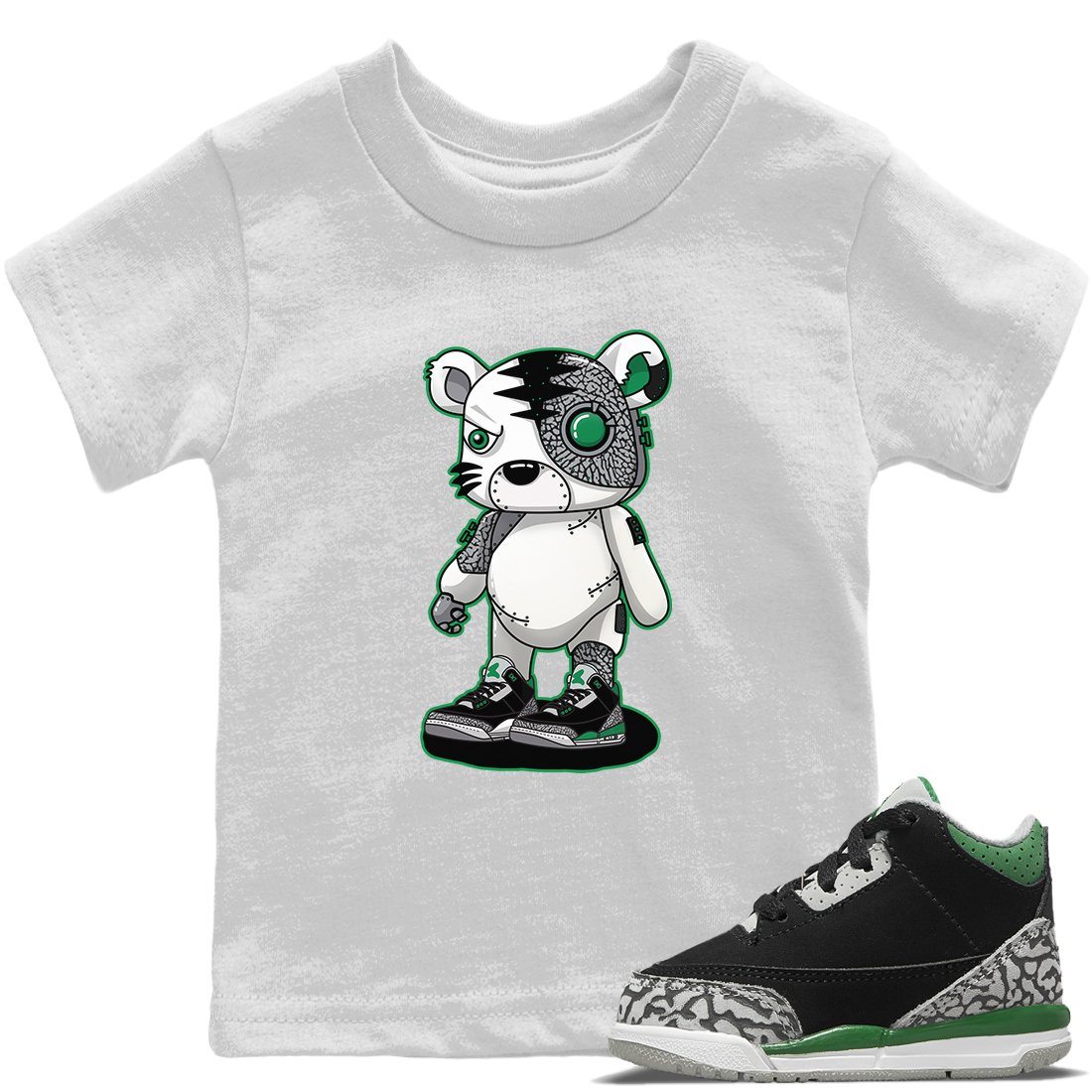 Jordan 3 Pine Green Sneaker Match Tees Cyborg Tiger Sneaker Tees Jordan 3 Pine Green Sneaker Release Tees Kids Shirts