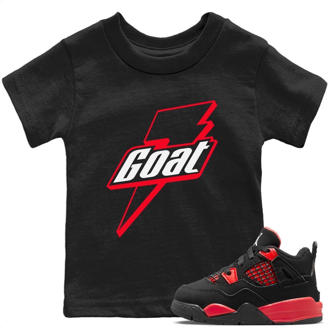 Jordan 4 Red Thunder Sneaker Match Tees Goat Sneaker Tees Jordan 4 Red Thunder Sneaker Release Tees Kids Shirts