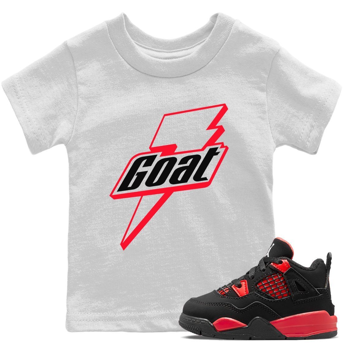 Jordan 4 Red Thunder Sneaker Match Tees Goat Sneaker Tees Jordan 4 Red Thunder Sneaker Release Tees Kids Shirts