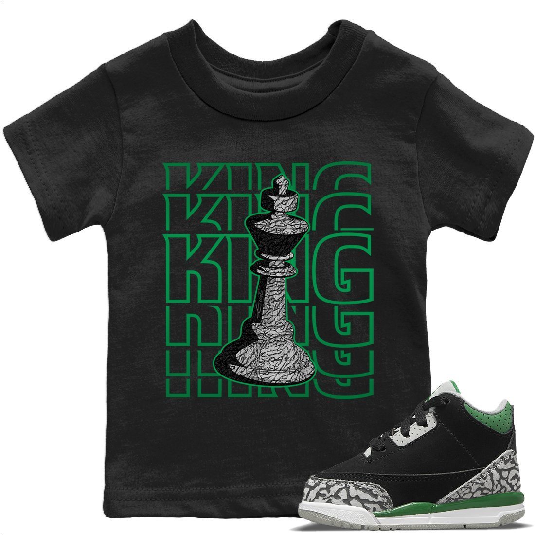 Jordan 3 Pine Green Sneaker Match Tees King Sneaker Tees Jordan 3 Pine Green Sneaker Release Tees Kids Shirts