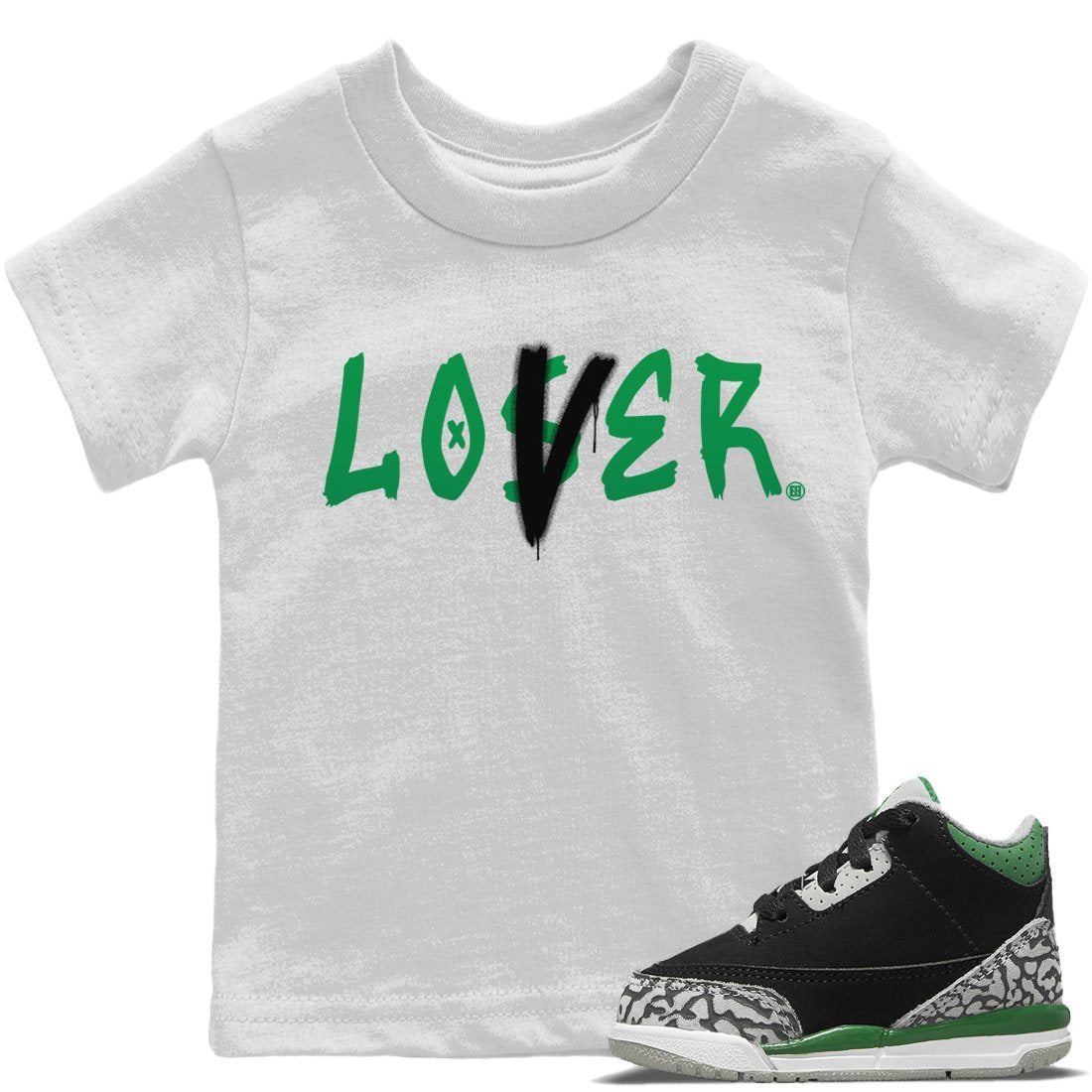 Jordan 3 Pine Green Sneaker Match Tees Loser Lover Sneaker Tees Jordan 3 Pine Green Sneaker Release Tees Kids Shirts