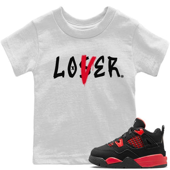 Jordan 4 Red Thunder Sneaker Match Tees Loser Lover Sneaker Tees Jordan 4 Red Thunder Sneaker Release Tees Kids Shirts