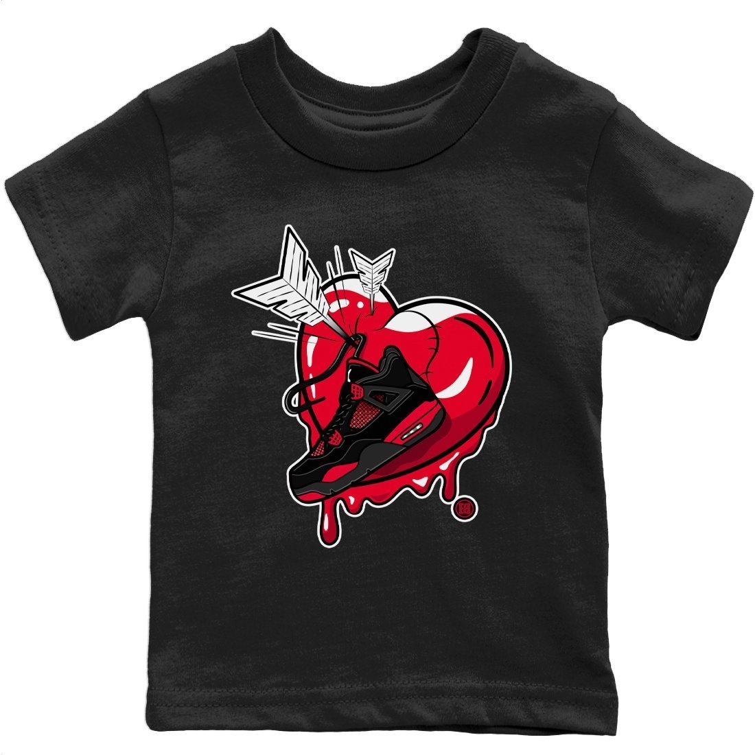 Jordan 4 Red Thunder Sneaker Match Tees Mad In Love Sneaker Tees Jordan 4 Red Thunder Sneaker Release Tees Kids Shirts