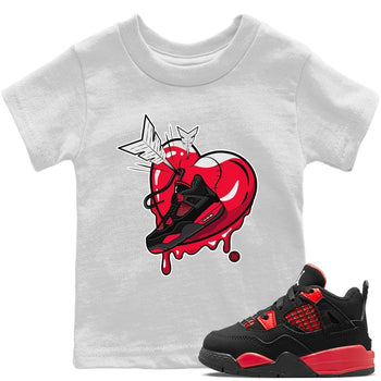 Jordan 4 Red Thunder Sneaker Match Tees Mad In Love Sneaker Tees Jordan 4 Red Thunder Sneaker Release Tees Kids Shirts