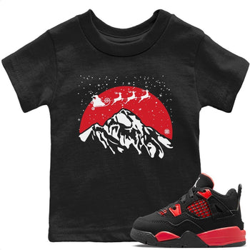 Jordan 4 Red Thunder Sneaker Match Tees Santa Silhouette Sneaker Tees Jordan 4 Red Thunder Sneaker Release Tees Kids Shirts