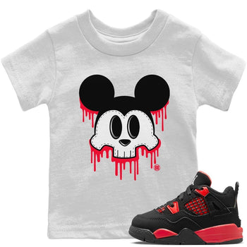 Jordan 4 Red Thunder Sneaker Match Tees Skull Mouse Sneaker Tees Jordan 4 Red Thunder Sneaker Release Tees Kids Shirts