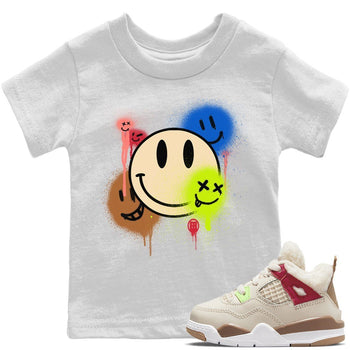 Jordan 4 Wild Things Sneaker Match Tees Smile Painting Sneaker Tees Jordan 4 Wild Things Sneaker Release Tees Kids Shirts