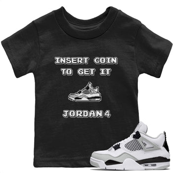 Jordan 4 Military Black Sneaker Match Tees Insert Coin Sneaker Tees Jordan 4 Military Black Sneaker Release Tees Kids Shirts