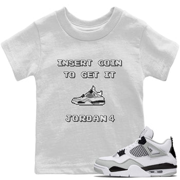 Jordan 4 Military Black Sneaker Match Tees Insert Coin Sneaker Tees Jordan 4 Military Black Sneaker Release Tees Kids Shirts